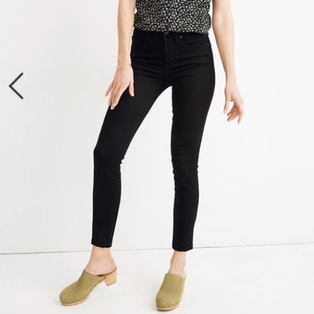 9” High Rise Skinny Crop Madewell Black Jeans